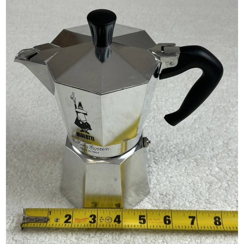 EUC Bialetti Moka Express Cup Espresso Coffee Pot Stovetop Italy Italian, 6 Cup